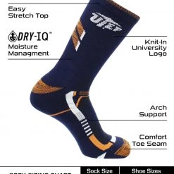 TCK UTEP Miners Socks University Of Texas El Paso Miners Champion Crew Socks All Schools