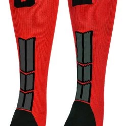 MadSportsStuff Red And Black Player ID Custom Number Over The Calf Socks For Softball Baseball Football Boys And Girls Baseball Socks 153 MadSportsStuff Red And Black Player ID Custom Number Over The Calf Socks For Softball Baseball Football Boys And Girls Baseball Socks