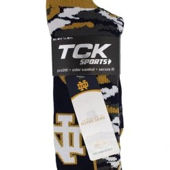 TCK University Of Notre Dame Socks Fighting Irish Woodland Camo Crew Length