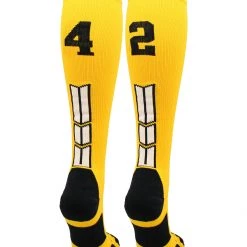 MadSportsStuff Softball Socks Gold Player ID Custom Number Over The Calf Socks For Softball Baseball Football Boys And Girls 191 MadSportsStuff Softball Socks Gold Player ID Custom Number Over The Calf Socks For Softball Baseball Football Boys And Girls