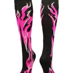 MadSportsStuff Softball Socks With Flames - For Girls Or Boys Women Or Men Baseball Socks