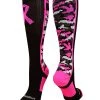 MadSportsStuff Pink Ribbon Breast Cancer Awareness Camo Over The Calf Socks (multiple Colors) Baseball Socks