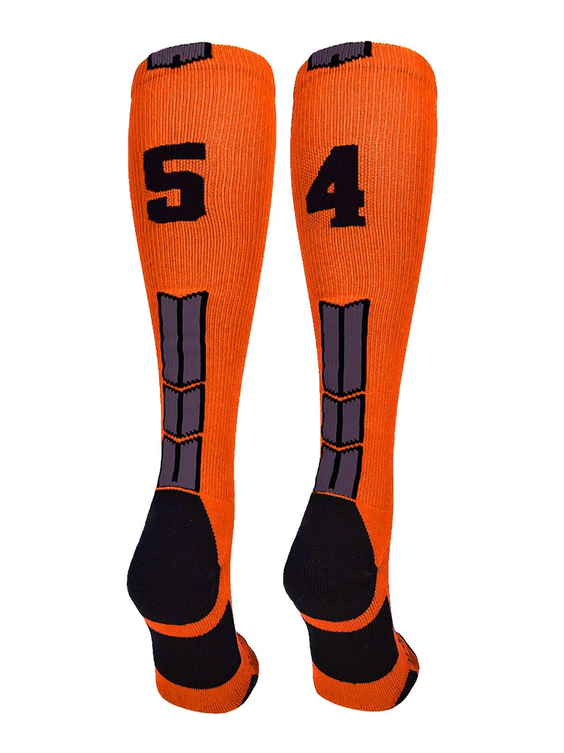 MadSportsStuff Softball Socks Orange And Black Player ID Custom Number Over The Calf Socks For Softball Baseball Football Boys And Girls 26 MadSportsStuff Softball Socks Orange And Black Player ID Custom Number Over The Calf Socks For Softball Baseball Football Boys And Girls