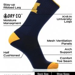 TCK Michigan Wolverines Socks Campus Legend Crew Length