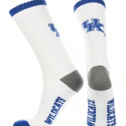 TCK Kentucky Wildcats Socks Basic Crew White Socks