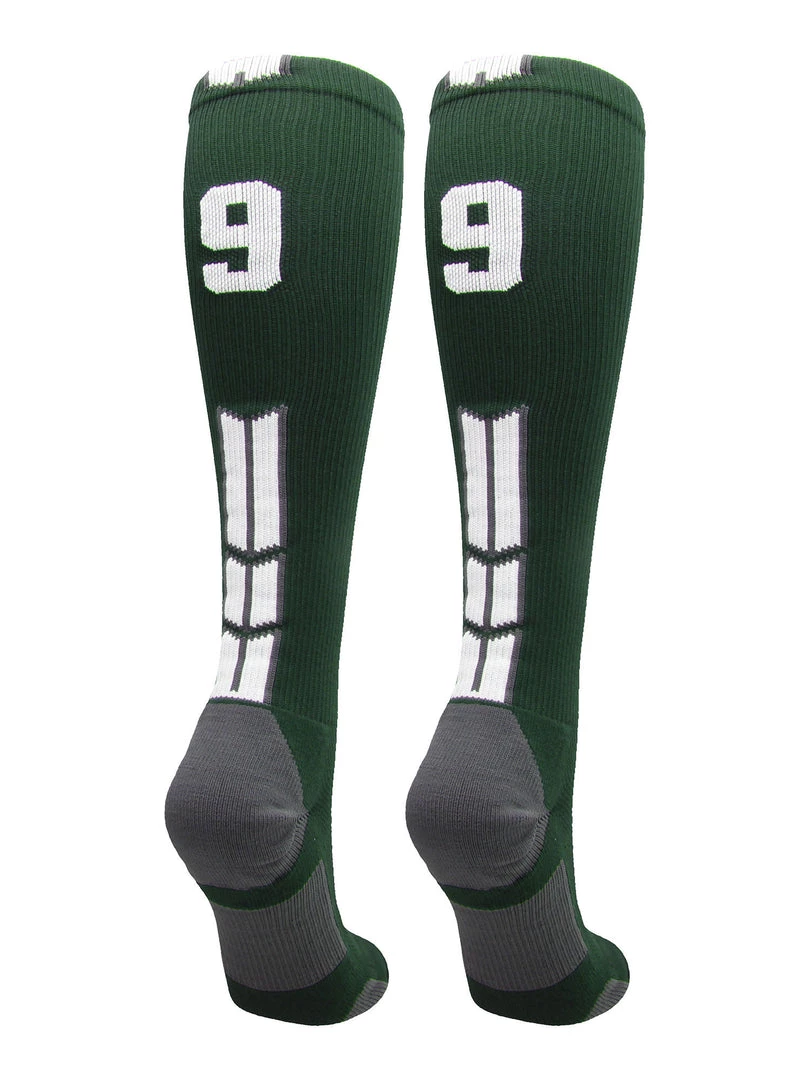 MadSportsStuff Dark Green Player ID Custom Number Over The Calf Socks For Softball Baseball Football Boys And Girls Softball Socks 106 MadSportsStuff Dark Green Player ID Custom Number Over The Calf Socks For Softball Baseball Football Boys And Girls Softball Socks