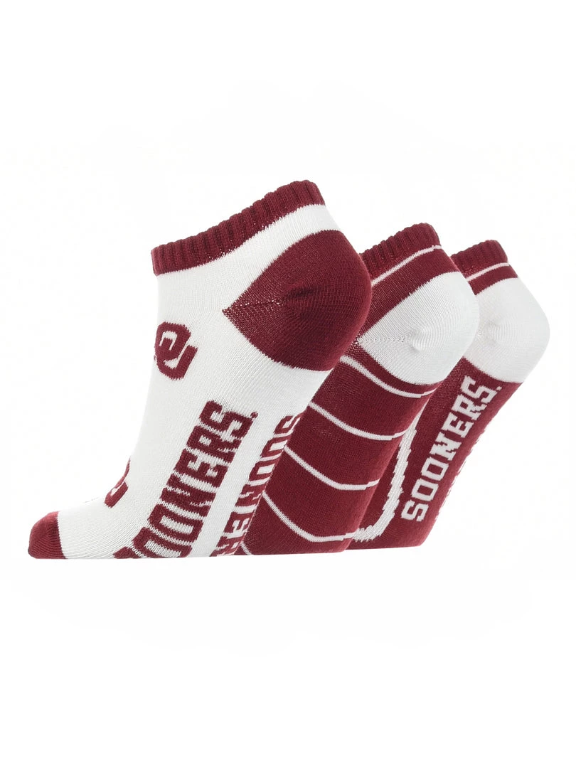 TCK OU Oklahoma Sooners No Show Socks Full Field 3 Pack All Schools 2 TCK OU Oklahoma Sooners No Show Socks Full Field 3 Pack All Schools