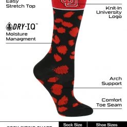 TCK Utah Utes Socks Womens Savage Crew Socks