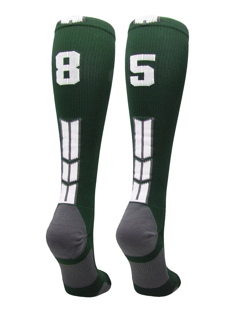 MadSportsStuff Dark Green Player ID Custom Number Over The Calf Socks For Softball Baseball Football Boys And Girls Softball Socks 45 MadSportsStuff Dark Green Player ID Custom Number Over The Calf Socks For Softball Baseball Football Boys And Girls Softball Socks