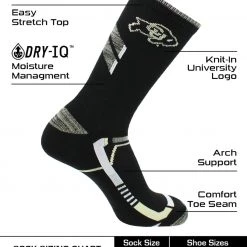 TCK CU Boulder Buffs Socks University Of Colorado Buffaloes Champion Crew Socks