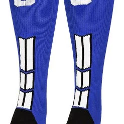 MadSportsStuff Royal Player ID Custom Number Over The Calf Socks For Softball Baseball Football Boys And Girls