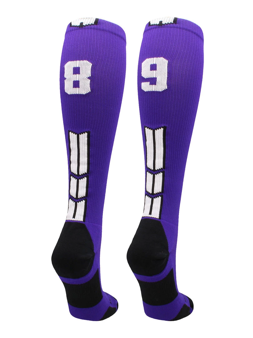 MadSportsStuff Purple Player ID Custom Number Over The Calf Socks For Softball Baseball Football Boys And Girls Softball Socks 41 MadSportsStuff Purple Player ID Custom Number Over The Calf Socks For Softball Baseball Football Boys And Girls Softball Socks