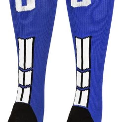 MadSportsStuff Baseball Socks Royal Player ID Custom Number Over The Calf Socks For Softball Baseball Football Boys And Girls