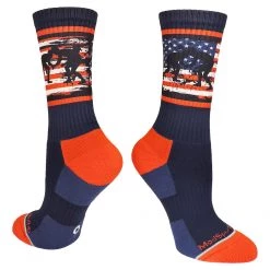 MadSportsStuff USA Flag Fighting Wrestlers Athletic Crew Socks Wrestling Socks