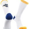 TCK West Virginia Mountaineers Socks Basic Crew White Socks All Schools