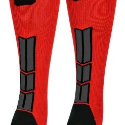 MadSportsStuff Red And Black Player ID Custom Number Over The Calf Socks For Softball Baseball Football Boys And Girls Baseball Socks 149 MadSportsStuff Red And Black Player ID Custom Number Over The Calf Socks For Softball Baseball Football Boys And Girls Baseball Socks