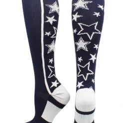 MadSportsStuff Crazy Socks With Stars Over The Calf Socks (multiple Colors)
