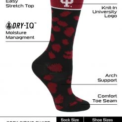 TCK All Schools Indiana Hoosiers Socks Womens Savage Crew Socks