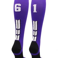 MadSportsStuff Purple Player ID Custom Number Over The Calf Socks For Softball Baseball Football Boys And Girls Softball Socks 124 MadSportsStuff Purple Player ID Custom Number Over The Calf Socks For Softball Baseball Football Boys And Girls Softball Socks