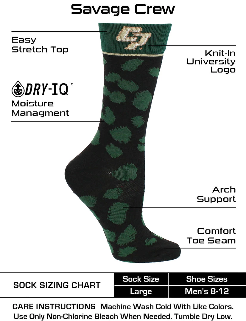 TCK All Schools Cal Poly Mustangs Socks Womens Savage Crew Socks 2 TCK All Schools Cal Poly Mustangs Socks Womens Savage Crew Socks