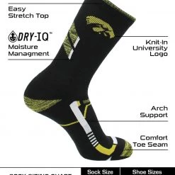TCK Iowa Hawkeyes Socks University Of Iowa Hawkeyes Champion Crew Socks All Schools 7 TCK Iowa Hawkeyes Socks University Of Iowa Hawkeyes Champion Crew Socks All Schools