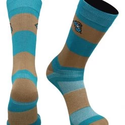 TCK All Schools Coastal Carolina Chanticleers Socks Game Day Striped Crew Socks