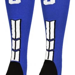 MadSportsStuff Royal Player ID Custom Number Over The Calf Socks For Softball Baseball Football Boys And Girls