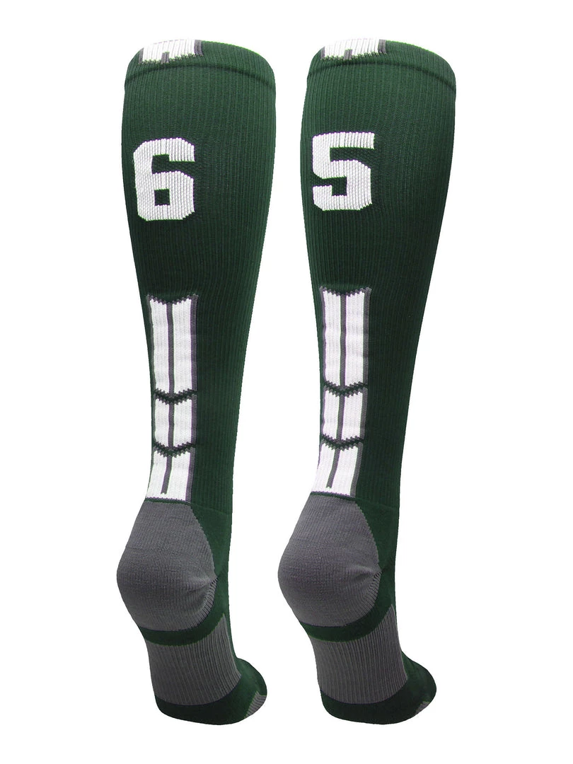 MadSportsStuff Dark Green Player ID Custom Number Over The Calf Socks For Softball Baseball Football Boys And Girls Softball Socks 15 MadSportsStuff Dark Green Player ID Custom Number Over The Calf Socks For Softball Baseball Football Boys And Girls Softball Socks