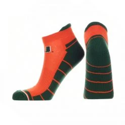 TCK Miami Hurricanes Low Cut Ankle Socks With Tab