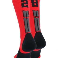 MadSportsStuff Red And Black Player ID Custom Number Crew Socks For Basketball Lacrosse Volleyball Boys And Girls 205 MadSportsStuff Red And Black Player ID Custom Number Crew Socks For Basketball Lacrosse Volleyball Boys And Girls