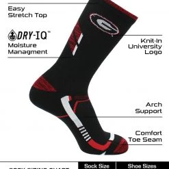 TCK Georgia Bulldogs Socks University Of Georgia Bulldogs Champion Crew Socks