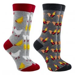 WHD Chicken Socks With Hens And Roosters For Women - Chicken Lovers Gift - 2-Pack Crazy Socks - Crew 8 WHD Chicken Socks With Hens And Roosters For Women - Chicken Lovers Gift - 2-Pack Crazy Socks - Crew