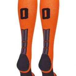 MadSportsStuff Orange And Black Player ID Custom Number Over The Calf Socks For Softball Baseball Football Boys And Girls 112 MadSportsStuff Orange And Black Player ID Custom Number Over The Calf Socks For Softball Baseball Football Boys And Girls