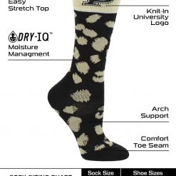 TCK Purdue Boilermakers Socks Womens Savage Crew Socks 7 TCK Purdue Boilermakers Socks Womens Savage Crew Socks