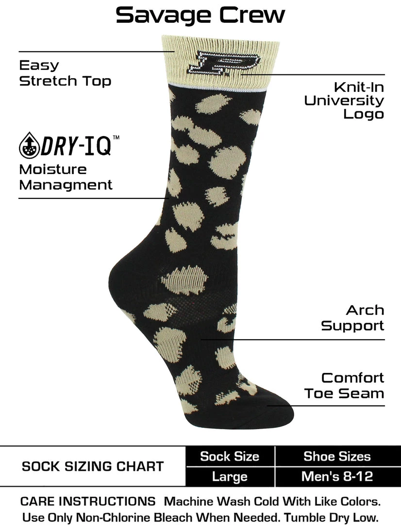 TCK Purdue Boilermakers Socks Womens Savage Crew Socks 3 TCK Purdue Boilermakers Socks Womens Savage Crew Socks