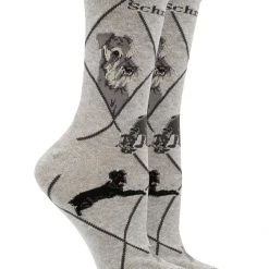 WHD Crazy Socks - Crew Schnauzer Socks For Women Gift For Dog Lovers
