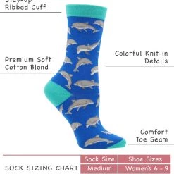 WHD Dolphin Socks For Women Gift For Ocean Lovers Crazy Socks - Crew
