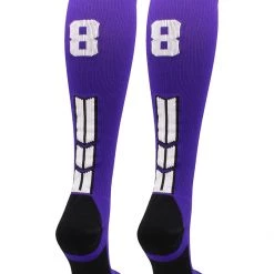 MadSportsStuff Purple Player ID Custom Number Over The Calf Socks For Softball Baseball Football Boys And Girls 147 MadSportsStuff Purple Player ID Custom Number Over The Calf Socks For Softball Baseball Football Boys And Girls