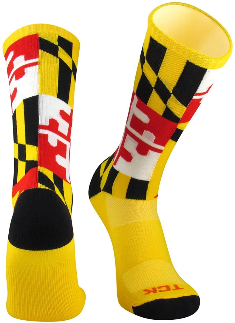 TCK Lacrosse Socks Maryland Flag Crew Socks 6 TCK Lacrosse Socks Maryland Flag Crew Socks