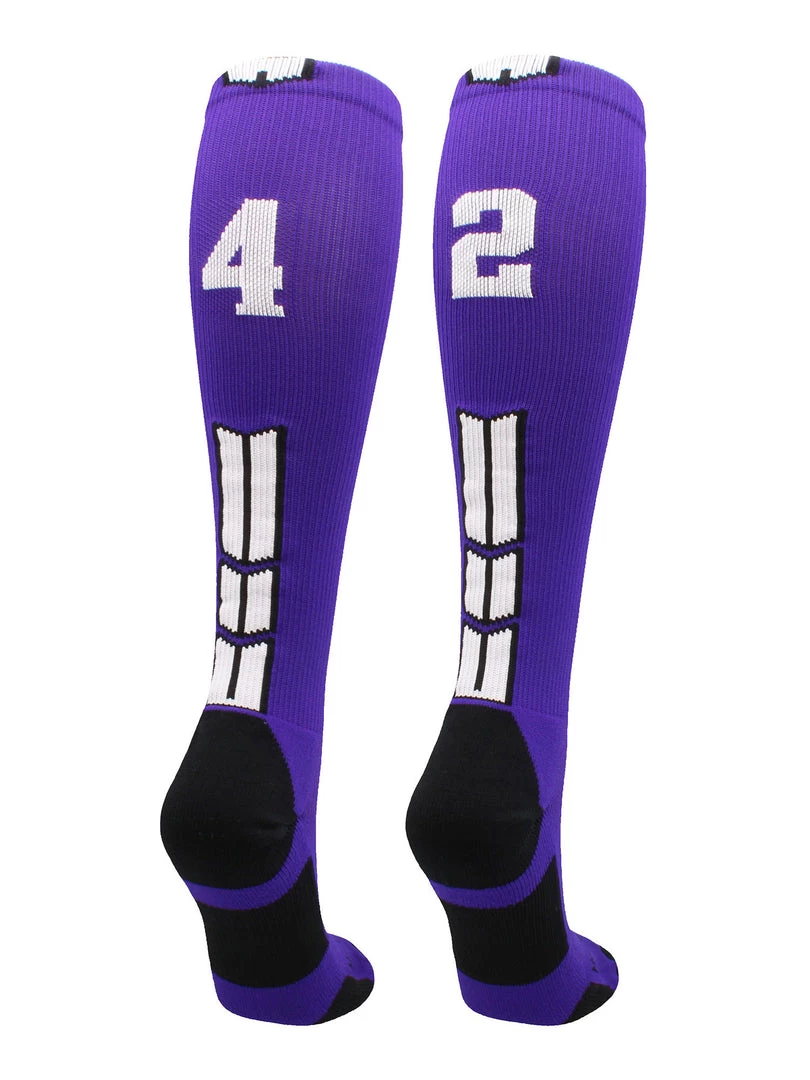 MadSportsStuff Purple Player ID Custom Number Over The Calf Socks For Softball Baseball Football Boys And Girls Softball Socks 88 MadSportsStuff Purple Player ID Custom Number Over The Calf Socks For Softball Baseball Football Boys And Girls Softball Socks