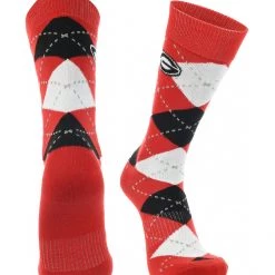 TCK Georgia Bulldogs Argyle Dress Socks NCAA Fanwear Crew Length All Schools