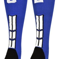 MadSportsStuff Royal Player ID Custom Number Over The Calf Socks For Softball Baseball Football Boys And Girls
