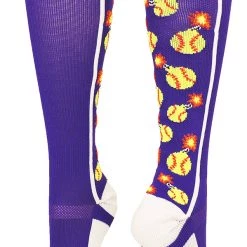 MadSportsStuff Softball Socks With Bombs - Bombers - For Girls Or Women - Athletic Over The Calf Socks