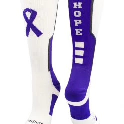 MadSportsStuff Relay For Life Hope Cancer Awareness Athletic Crew Socks Basketball Socks