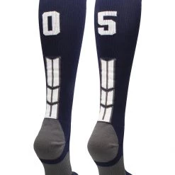 MadSportsStuff Navy Player ID Custom Number Over The Calf Socks For Softball Baseball Football Boys And Girls Softball Socks
