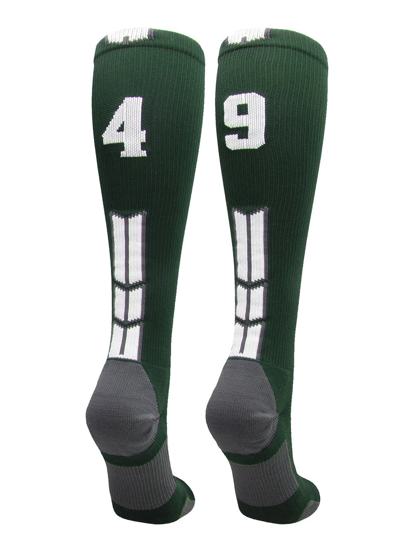 MadSportsStuff Dark Green Player ID Custom Number Over The Calf Socks For Softball Baseball Football Boys And Girls Softball Socks 56 MadSportsStuff Dark Green Player ID Custom Number Over The Calf Socks For Softball Baseball Football Boys And Girls Softball Socks