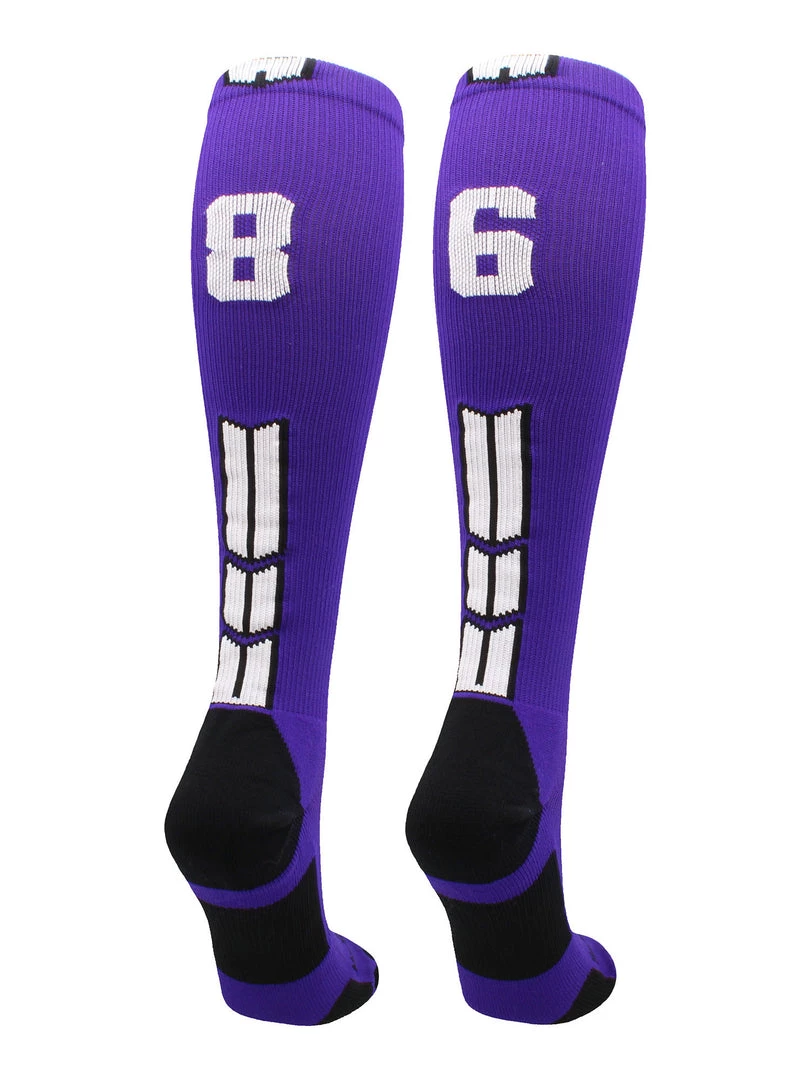 MadSportsStuff Purple Player ID Custom Number Over The Calf Socks For Softball Baseball Football Boys And Girls Softball Socks 44 MadSportsStuff Purple Player ID Custom Number Over The Calf Socks For Softball Baseball Football Boys And Girls Softball Socks