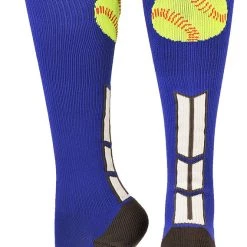 MadSportsStuff Softball Socks With Softball Logo For Girls Or Women - Athletic Over The Calf Socks