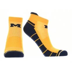 TCK Michigan Wolverines Low Cut Ankle Socks With Tab All Schools