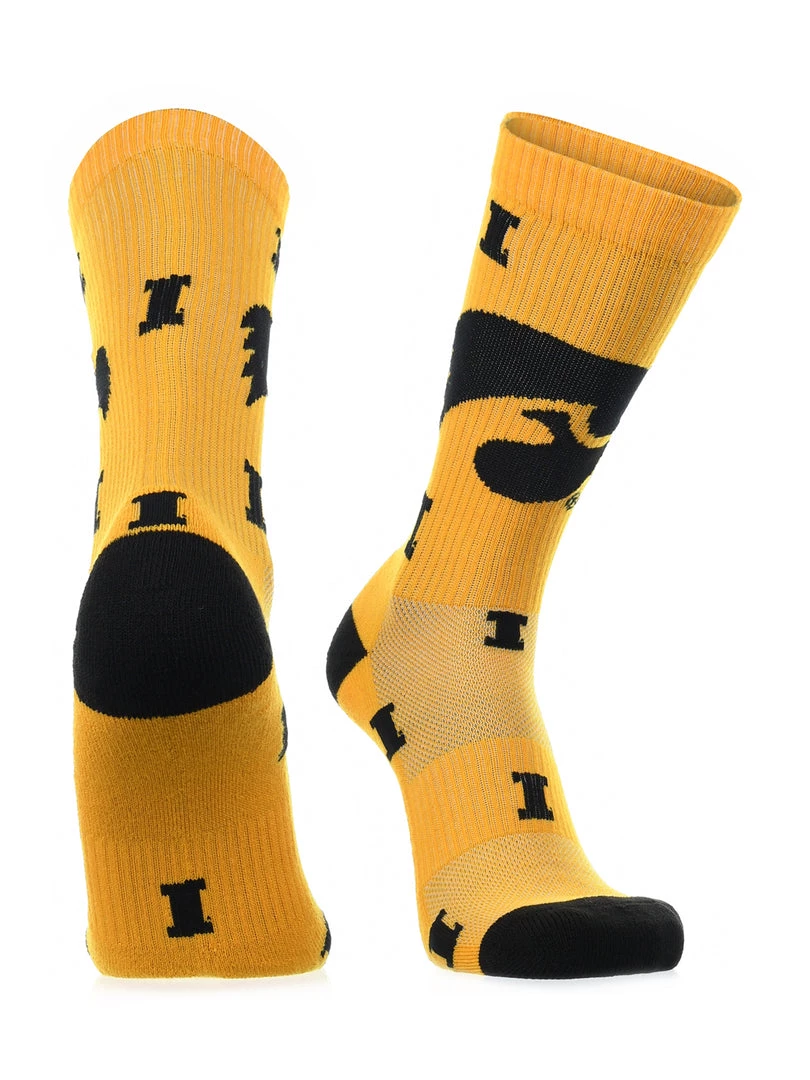 TCK Iowa Hawkeyes Socks Crew Length Sock Mayhem 4 TCK Iowa Hawkeyes Socks Crew Length Sock Mayhem